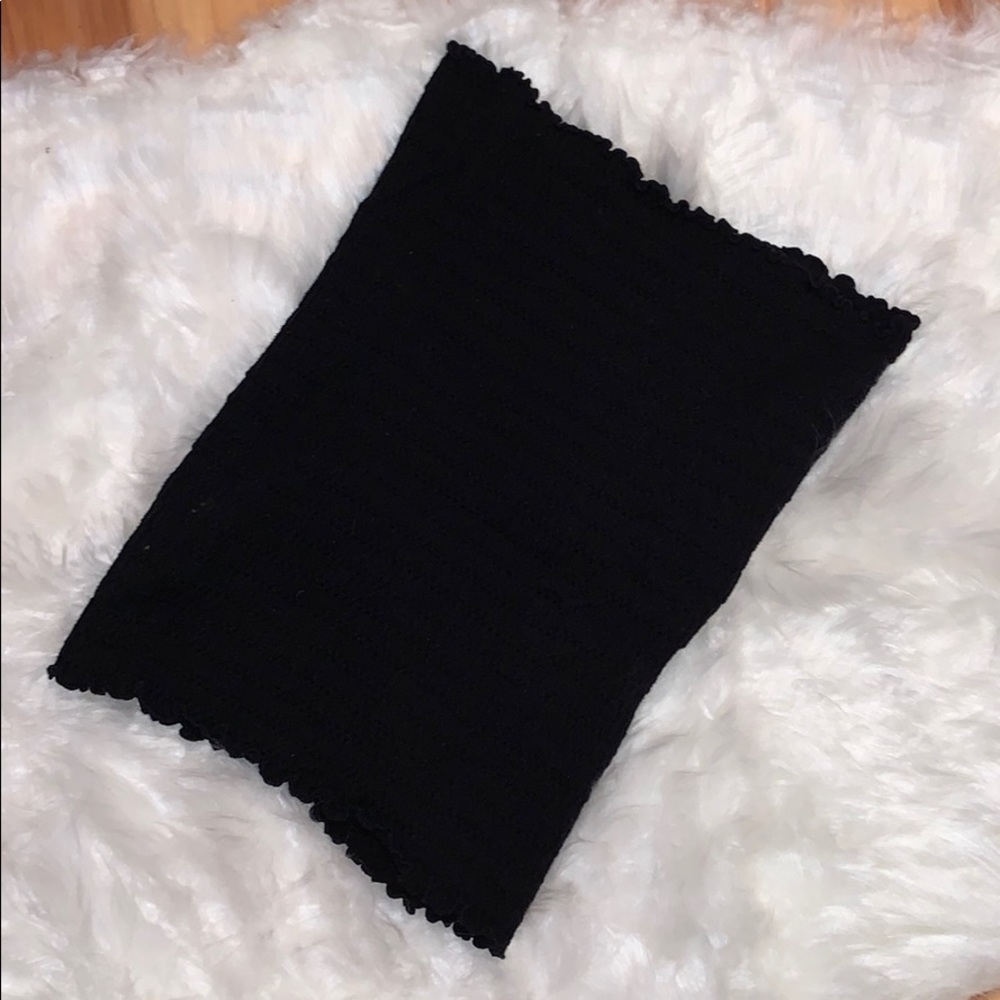 Ruffled Black Tube Top